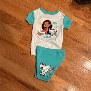 GAP Moana Kids Pajama Set - White and Teal